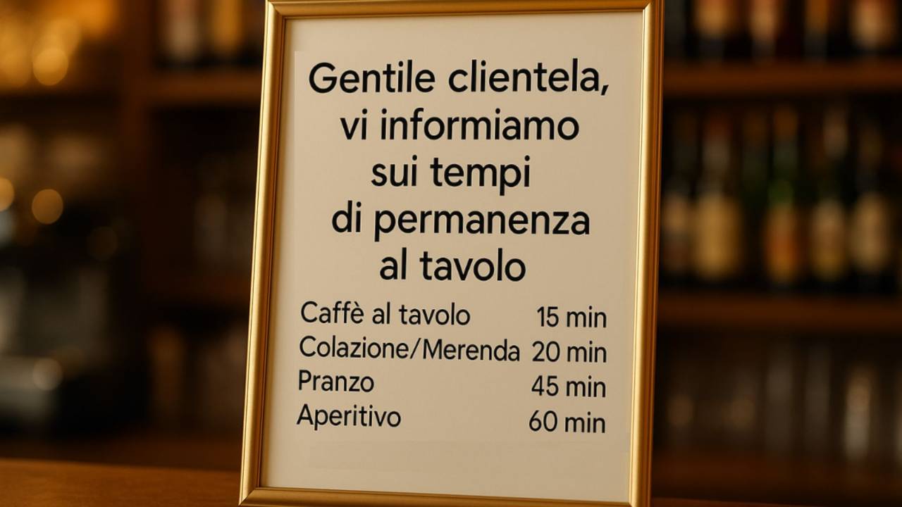 Questo bar italiano è il primo a costringerti ad alzarti dal tavolo dopo 1 ora | Non puoi sforare